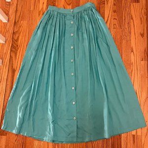 Turquoise Midi Skirt Womens. Pockets. Boho Gypsy Festival 90's Y2K VTG. Size M/S